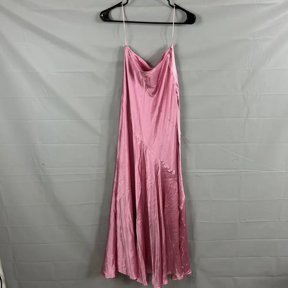 Cult Gaia Skirt Small Pelli Maxi Silk Satin Pink Skirt Party Formal Dressy Chic